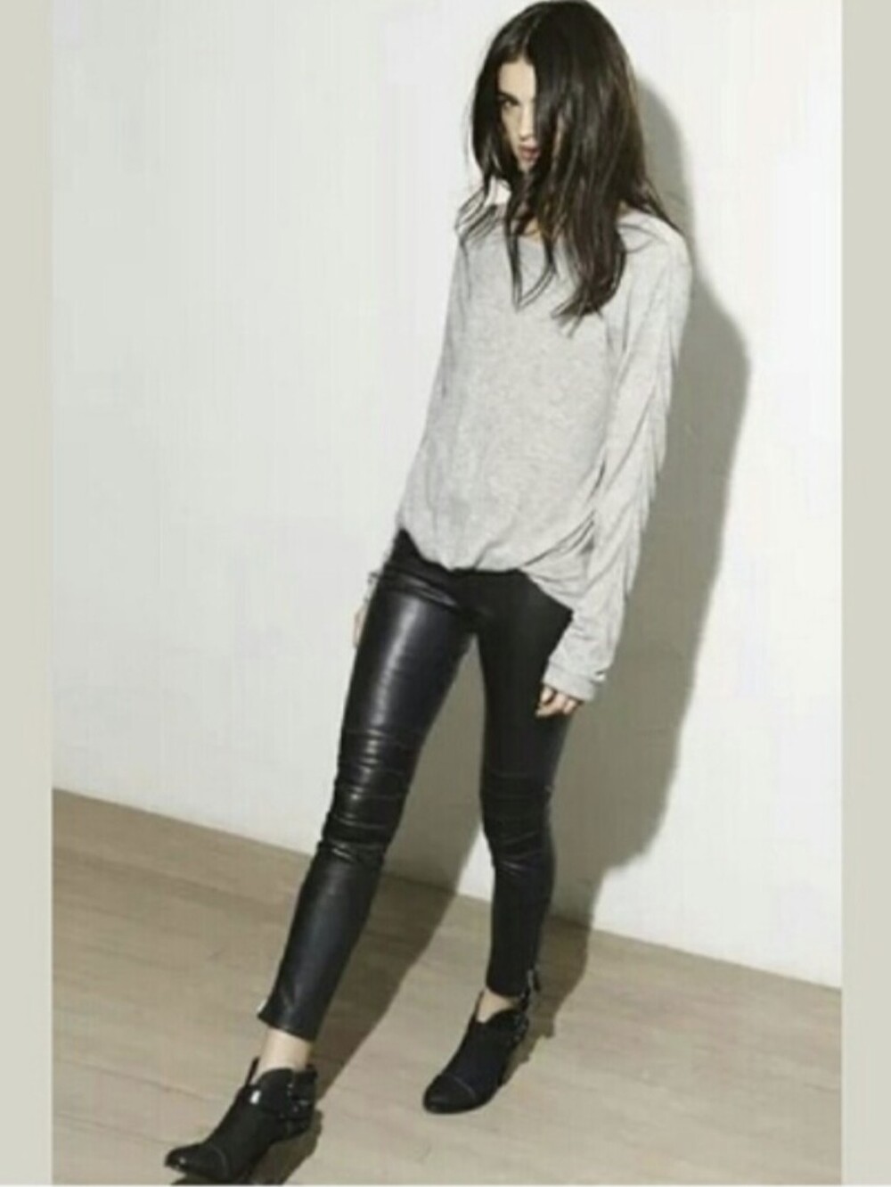 Addison Lambskin Leather Moto Leggings Pants